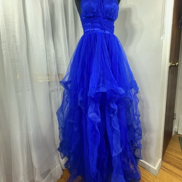 Blue One-Shoulder Prom Dress - Picture 2 of 11